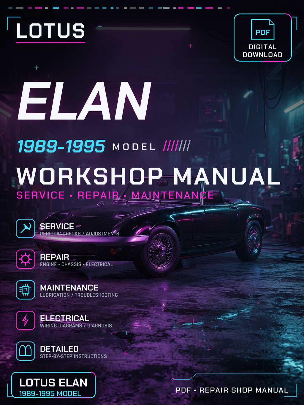 Lotus Elan 1989 1990 1991 1992 1993 1995 Workshop Repair Service Manual
