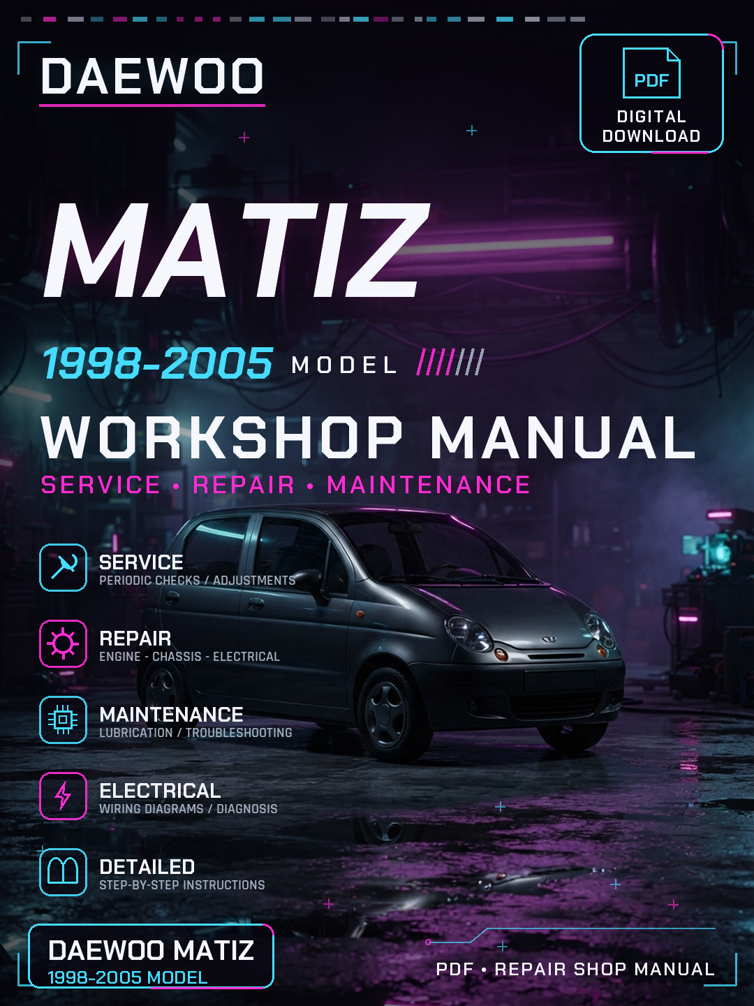 Daewoo Matiz 1998 1999 2000 2001 2005 Workshop Repair Service Manual