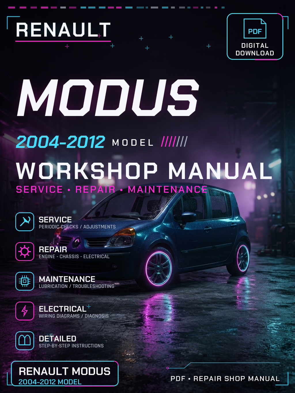 Renault Modus 2004 2005 2006 2007 2012 Workshop Repair Service Manual