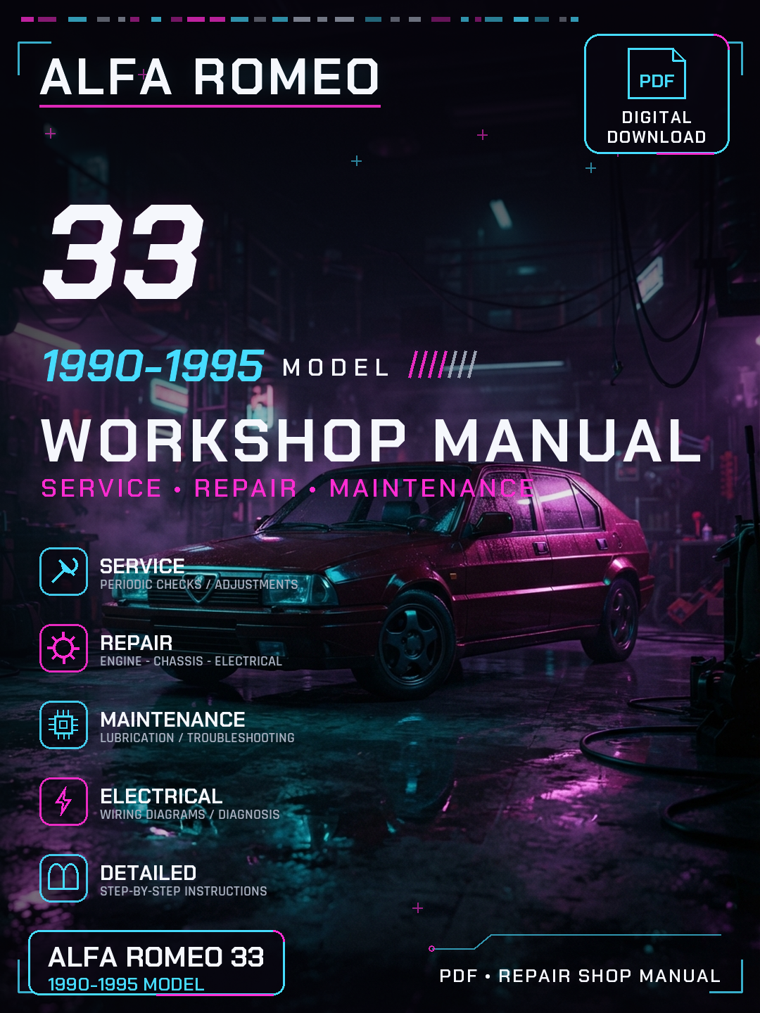 Alfa Romeo 33 1990 1991 1992 1993 1995 Workshop Repair Service Manual