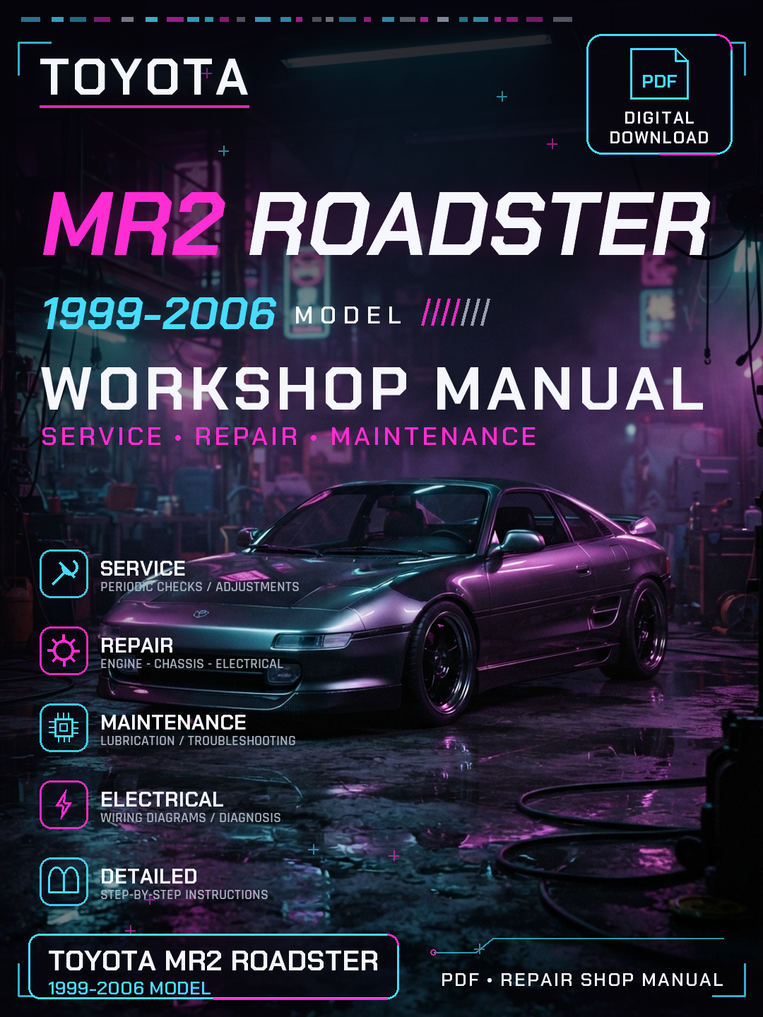 Toyota MR2 Roadster 1999 2000 2001 2006 Workshop Repair Service Manual