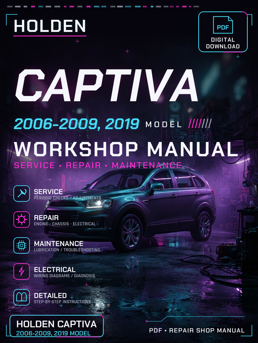 Holden Captiva 2006 2007 2008 2009 2019 Workshop Repair Service Manual
