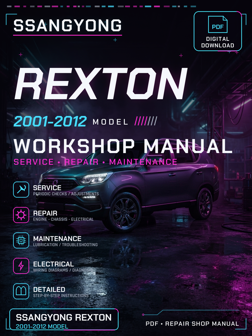 Ssangyong Rexton 2001 2002 2003 2012 Workshop Repair Service Manual