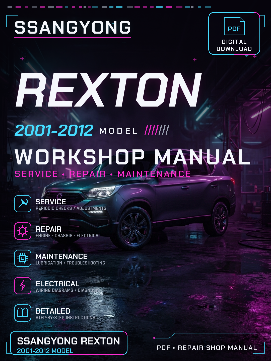 Ssangyong Rexton 2001 2002 2003 2012 Workshop Repair Service Manual