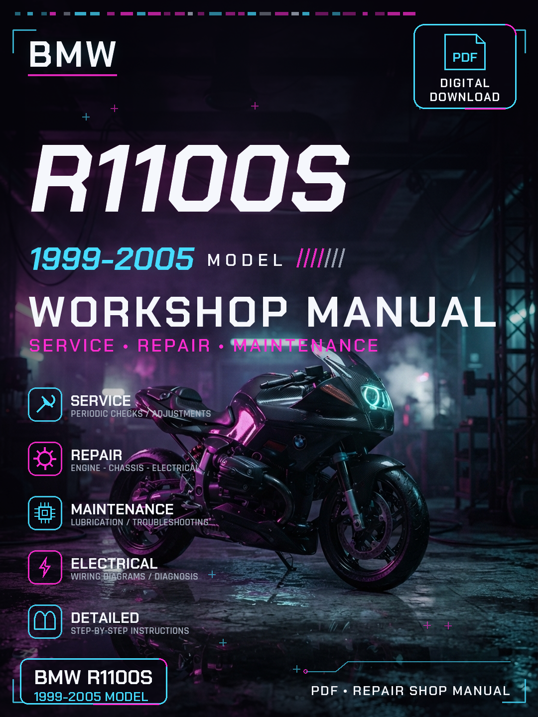 Bmw R1100S 1999 2000 2001 2002 2003 2005 Workshop Repair Service Manual