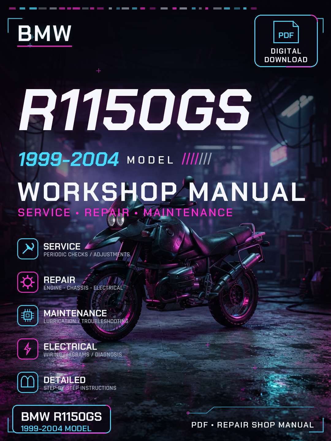 Bmw R1150GS 1999 2000 2001 2002 2004 Workshop Repair Service Manual