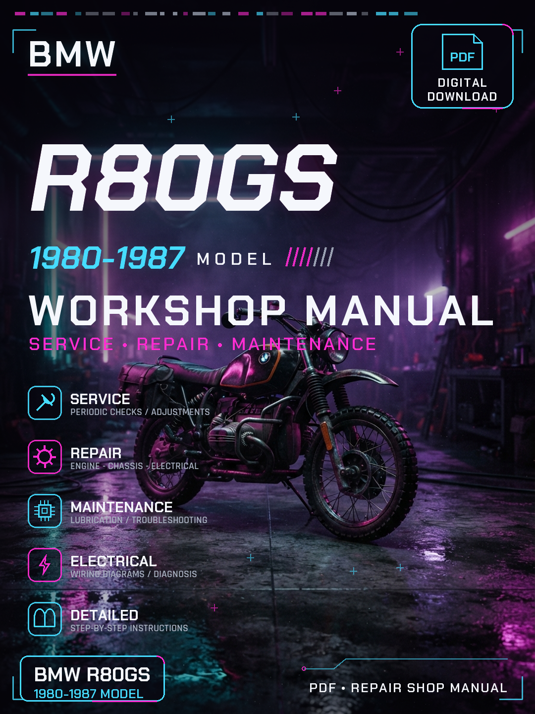 Bmw R80GS 1980 1981 1982 1983 1984 1987 Workshop Repair Service Manual