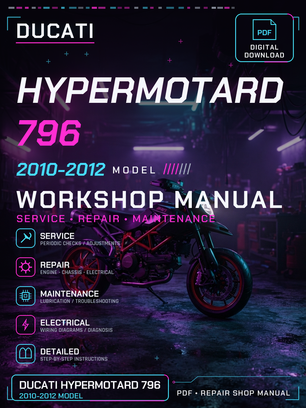 Ducati Hypermotard 796 2010 2011 2012 Workshop Repair Service Manual