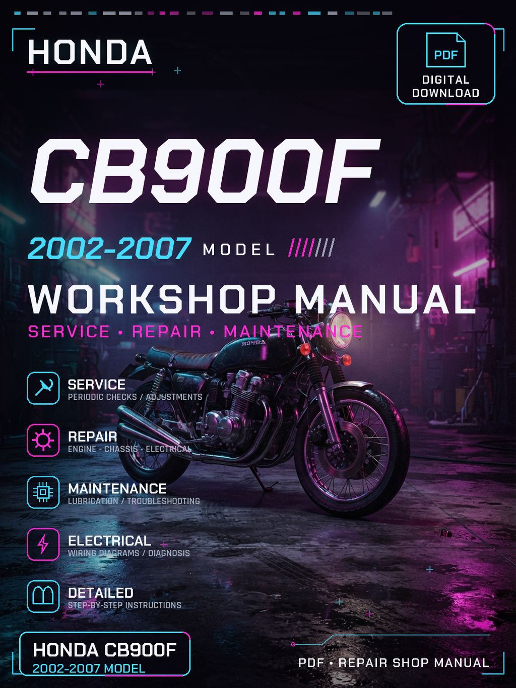 Honda CB900f 2002 2003 2004 2005 2007 Workshop Repair Service Manual