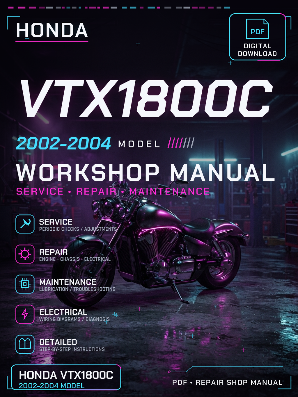 Honda VTX1800C 2002 2003 2004 Workshop Repair Service Manual