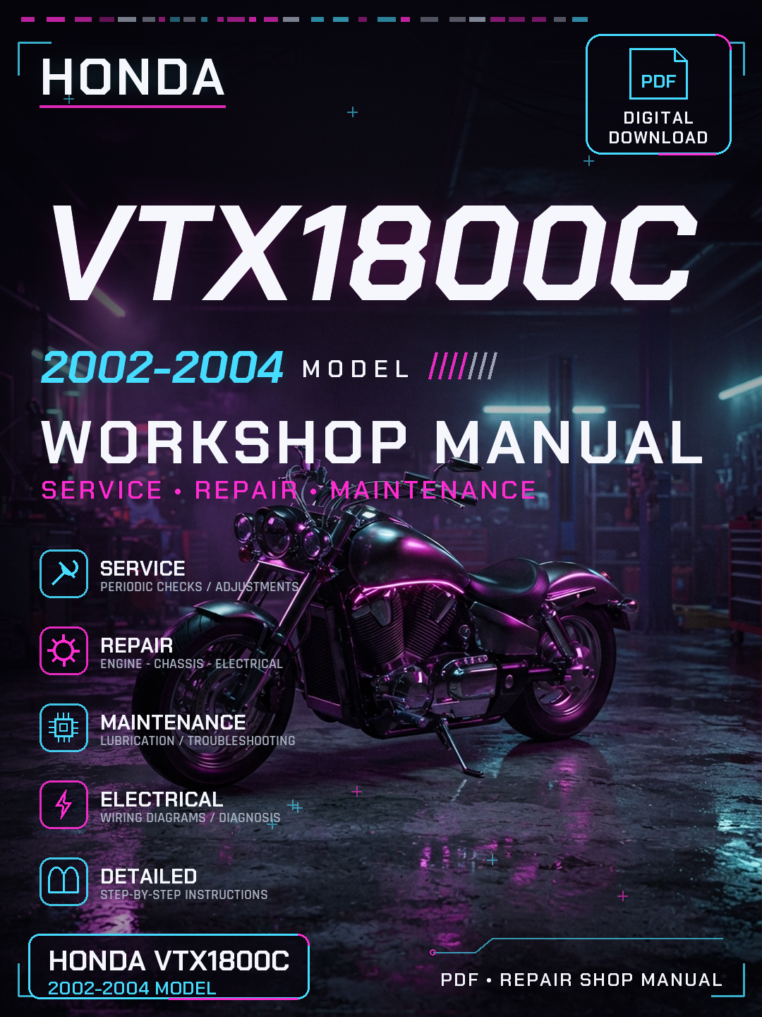 Honda VTX1800C 2002 2003 2004 Workshop Repair Service Manual