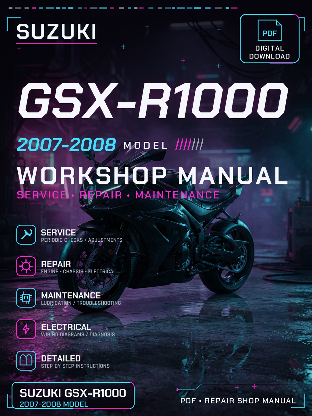 Suzuki GSX-R1000 2007 2008 Workshop Repair Service Manual