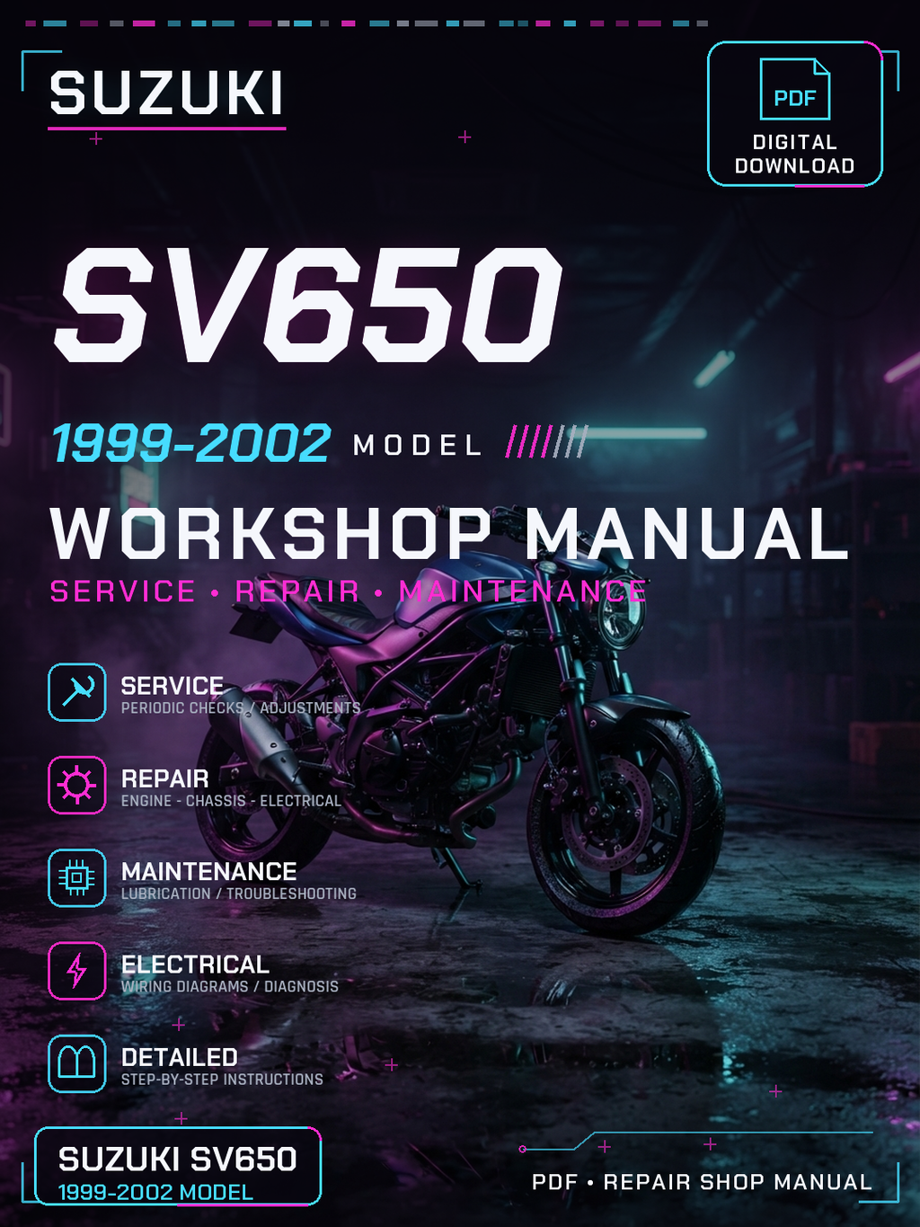 Suzuki SV650 1999 2000 2001 2002 Workshop Repair Service Manual