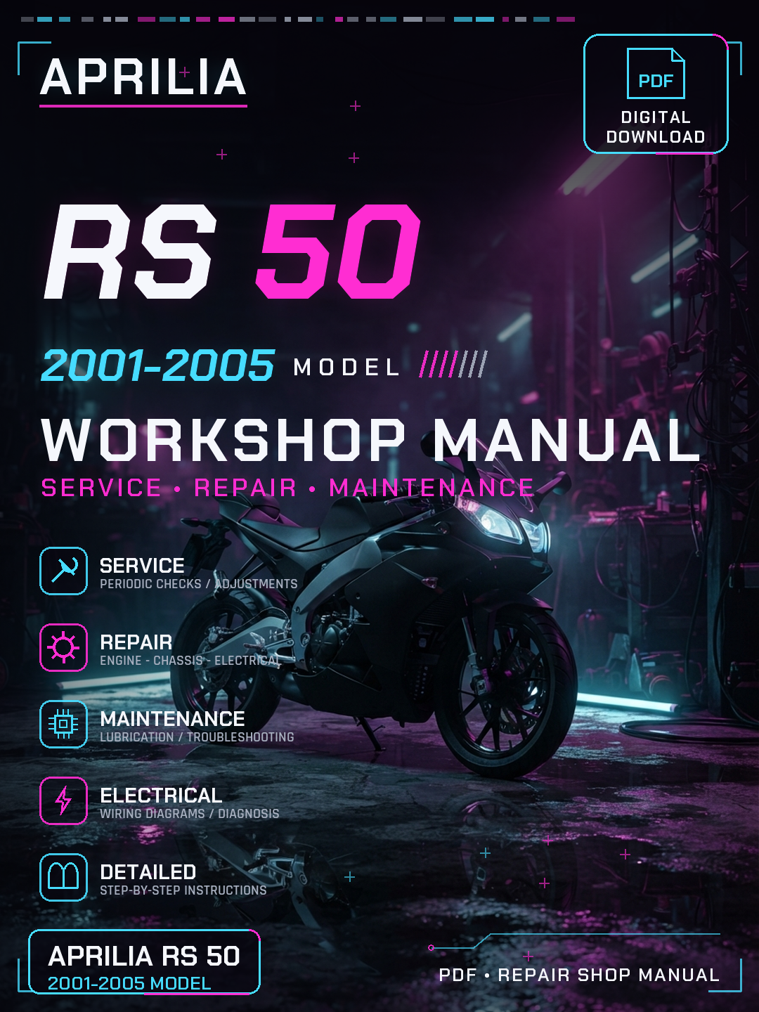 Aprilia RS 50 2001 2002 2003 2004 2005 Workshop Repair Service Manual