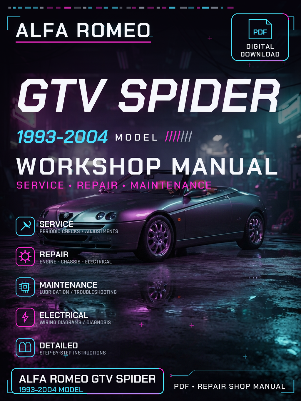 Alfa Romeo GTV spider 1993 1994 2004 Workshop Repair Service Manual