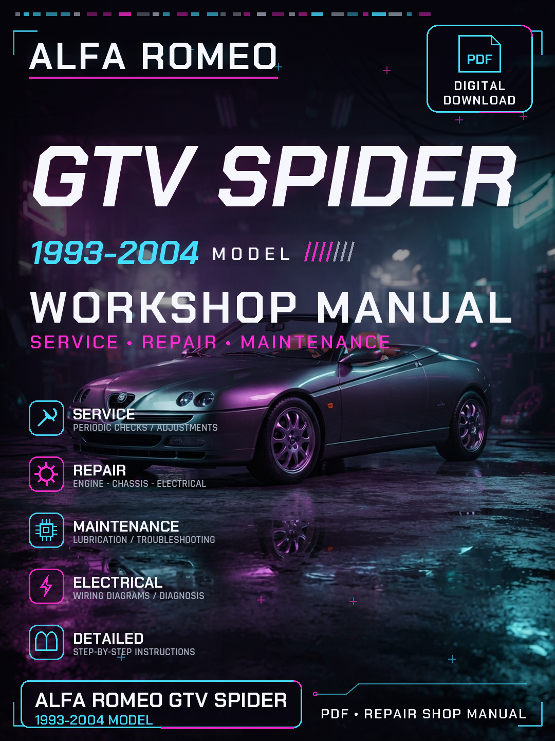 Alfa Romeo GTV spider 1993 1994 2004 Workshop Repair Service Manual
