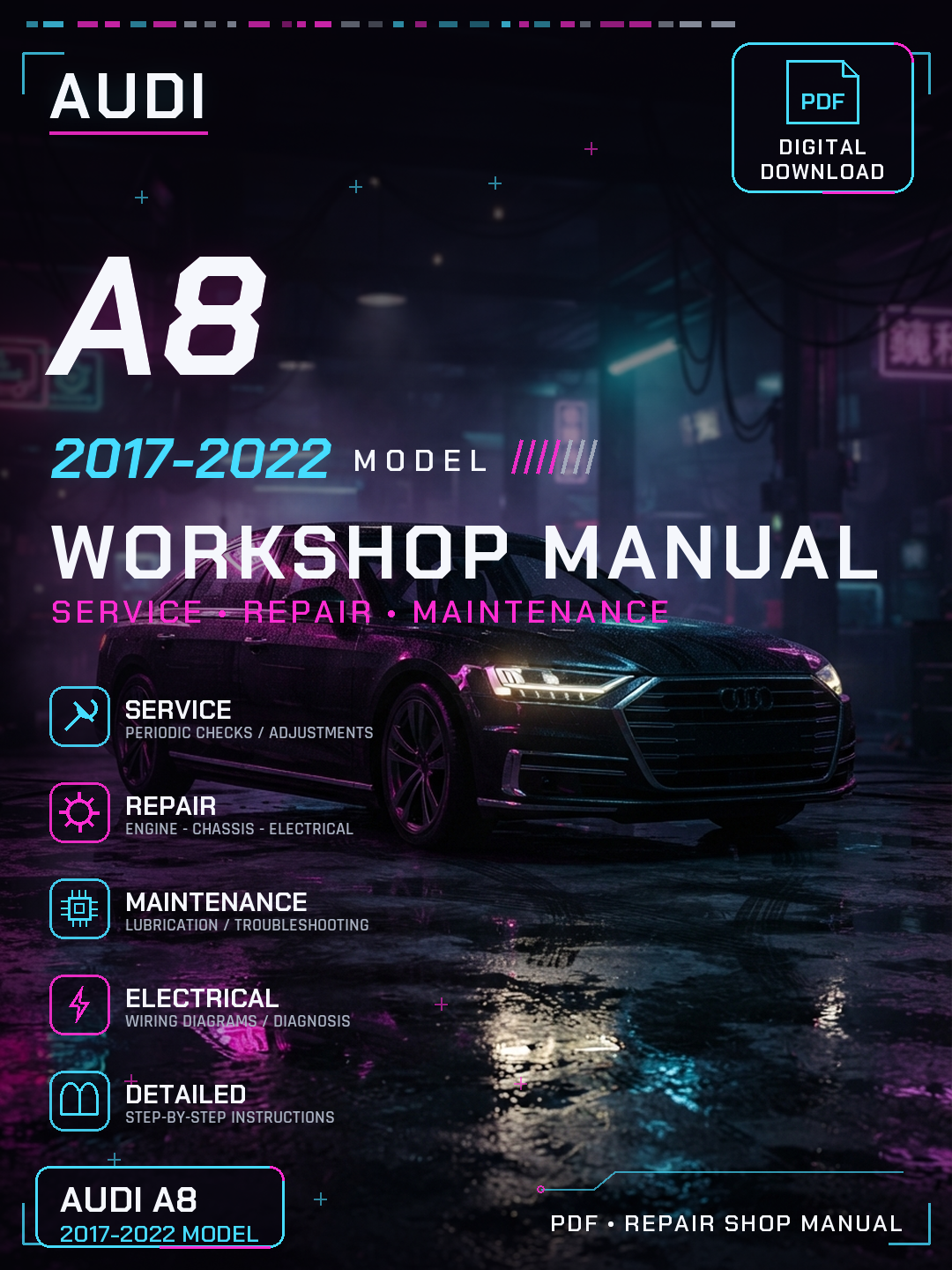 Audi A8 2017 2018 2019 2020 2021 2022 Workshop Repair Service Manual