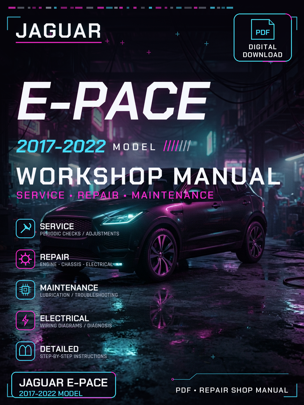 Jaguar E-Pace 2017 2018 2019 2020 2022 Workshop Repair Service Manual
