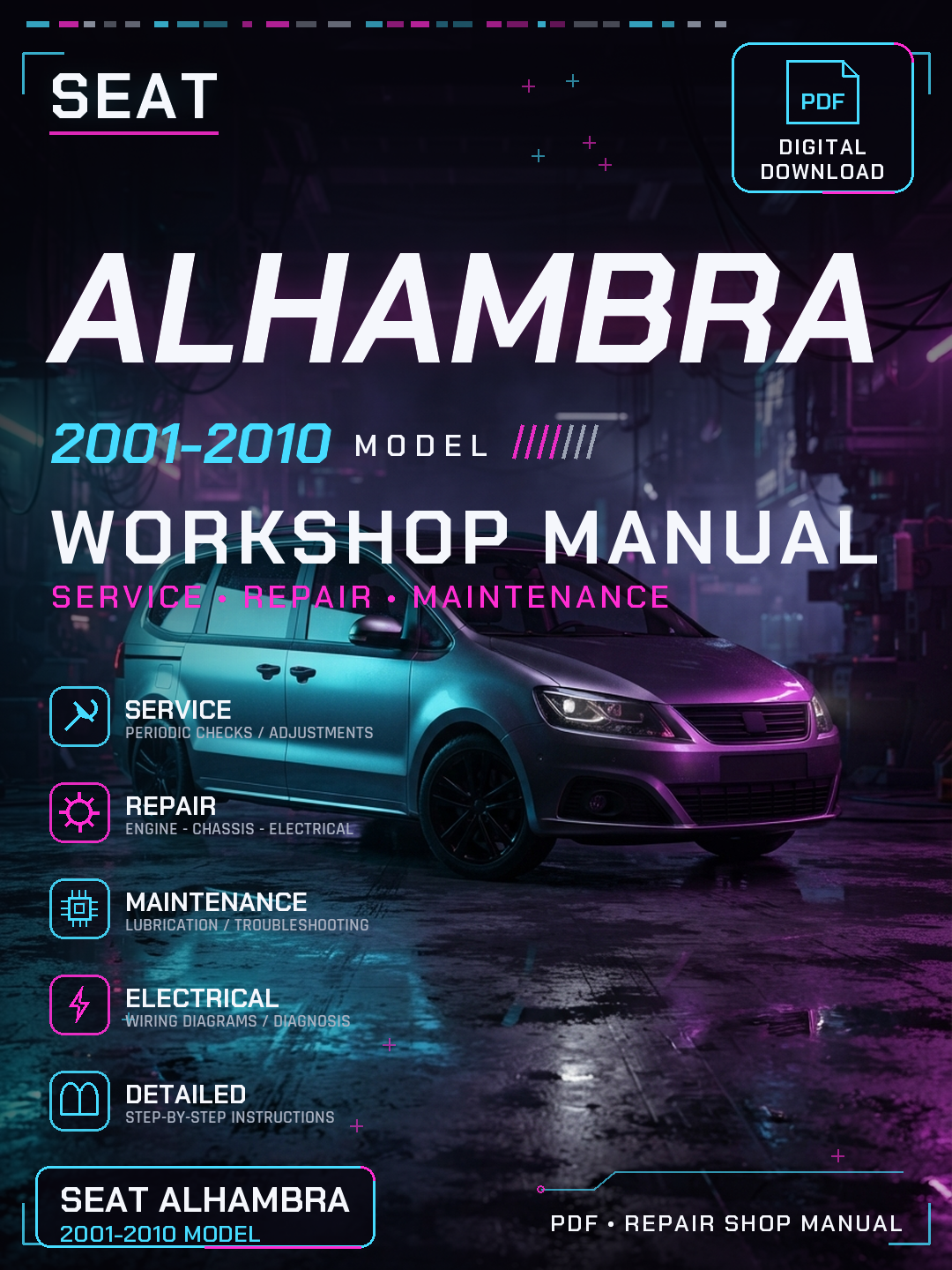 Seat Alhambra 2001 2002 2003 2004 2010 Workshop Repair Service Manual