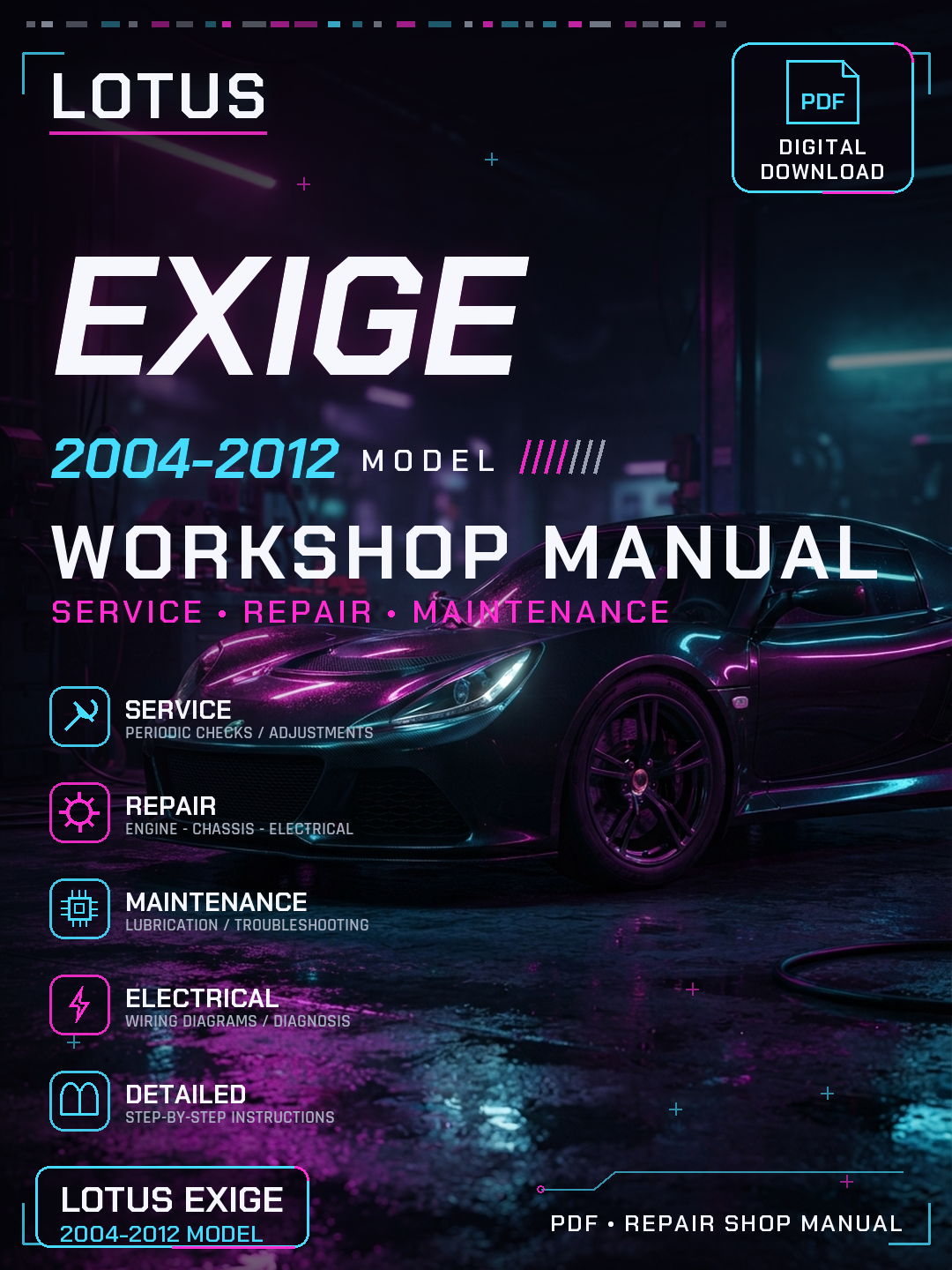 Lotus Exige 2004 2005 2006 2007 2012 Workshop Repair Service Manual