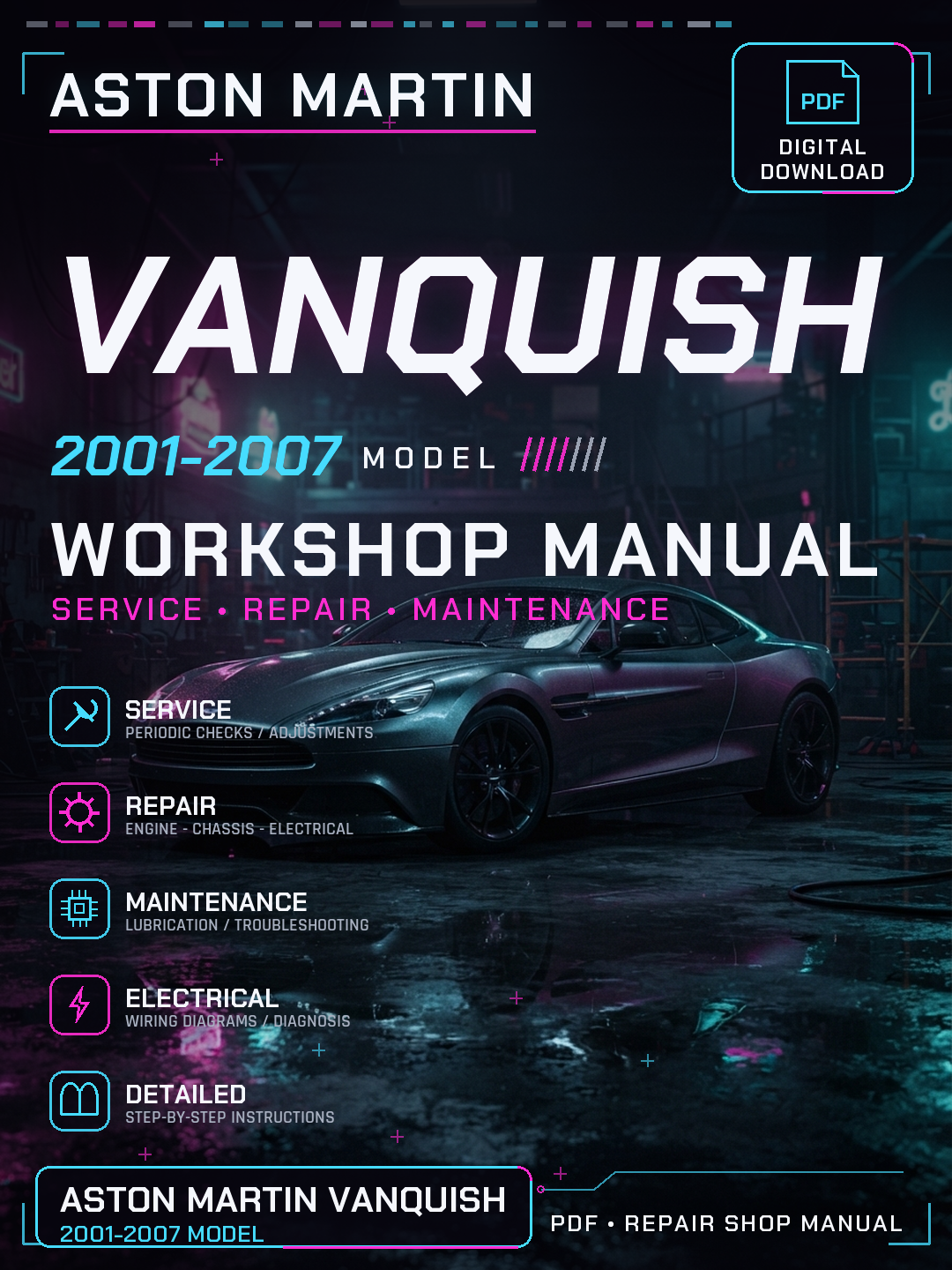 Aston Martin Vanquish 2001 2002 2007 Workshop Repair Service Manual