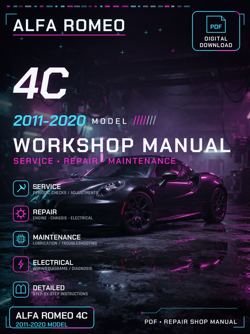 Alfa Romeo 4c 2011 2012 2013 2014 2020 Workshop Repair Service Manual