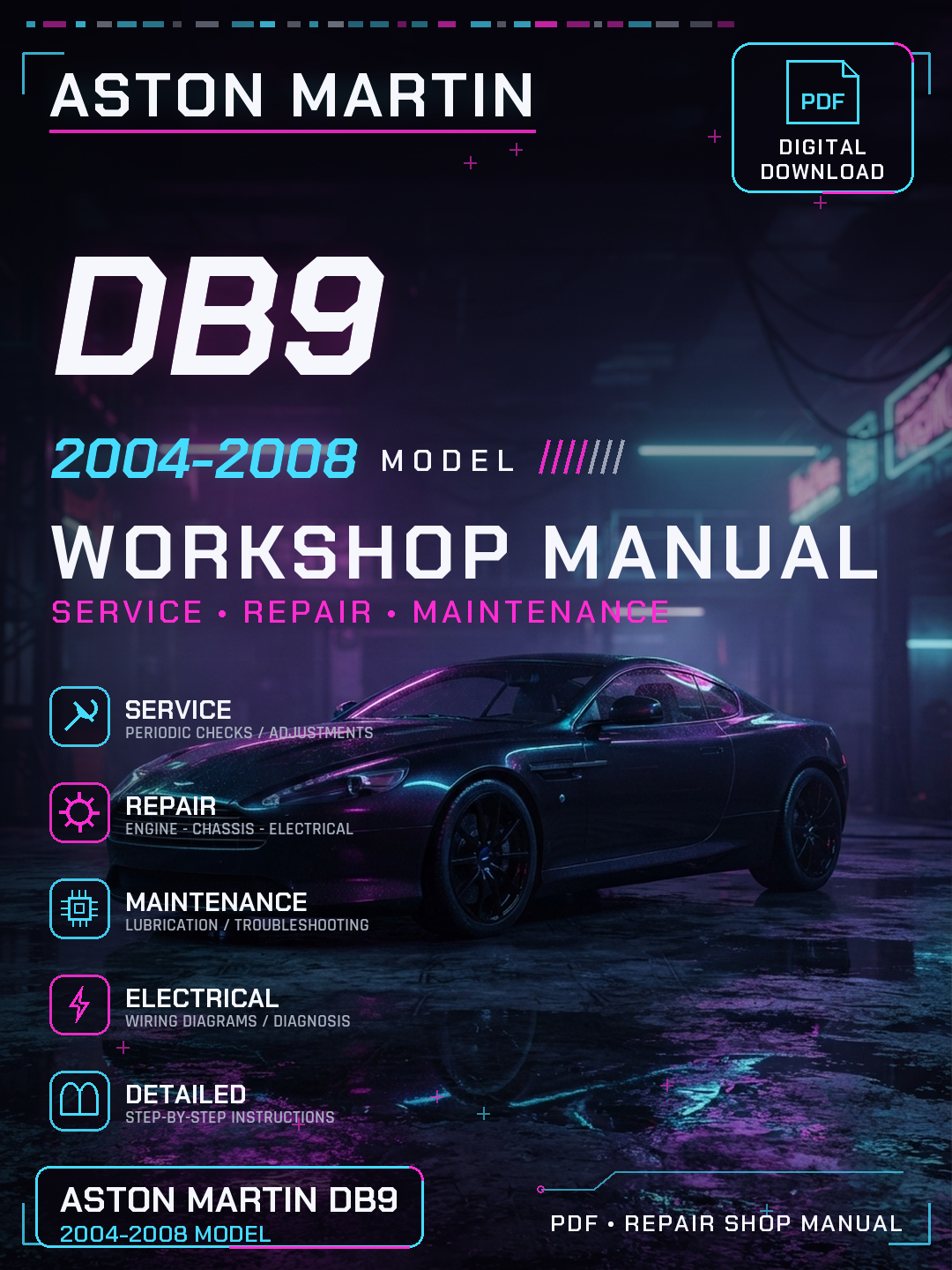 Aston Martin DB9 2004 2005 2006 2008 Workshop Repair Service Manual