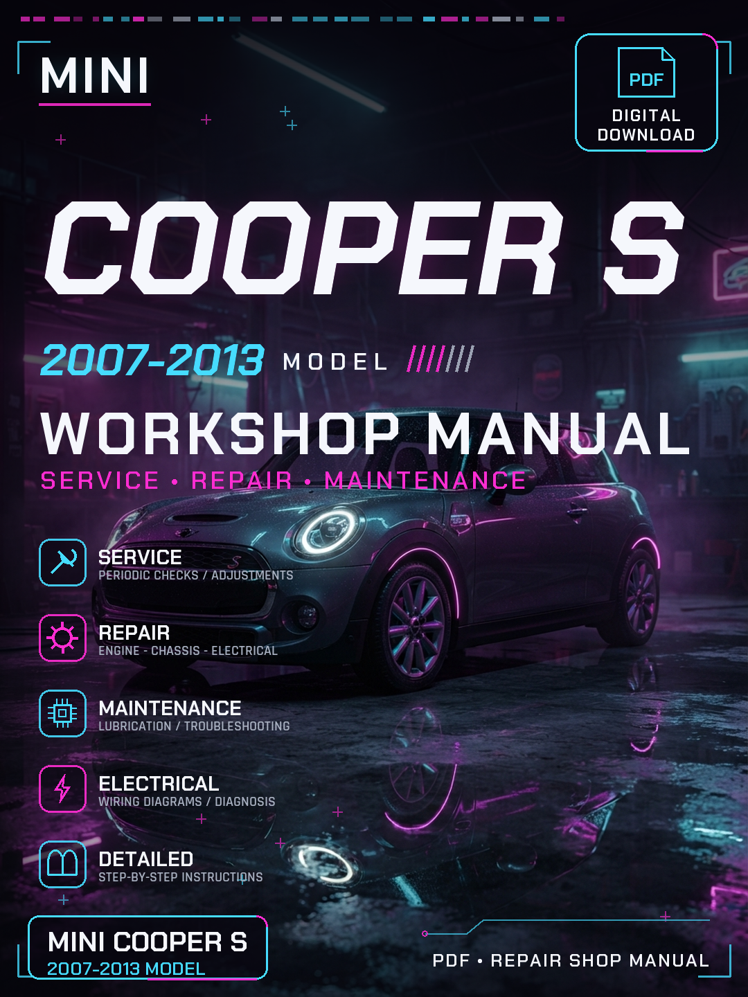 Mini Cooper S 2007 2008 2009 2010 2013 Workshop Repair Service Manual