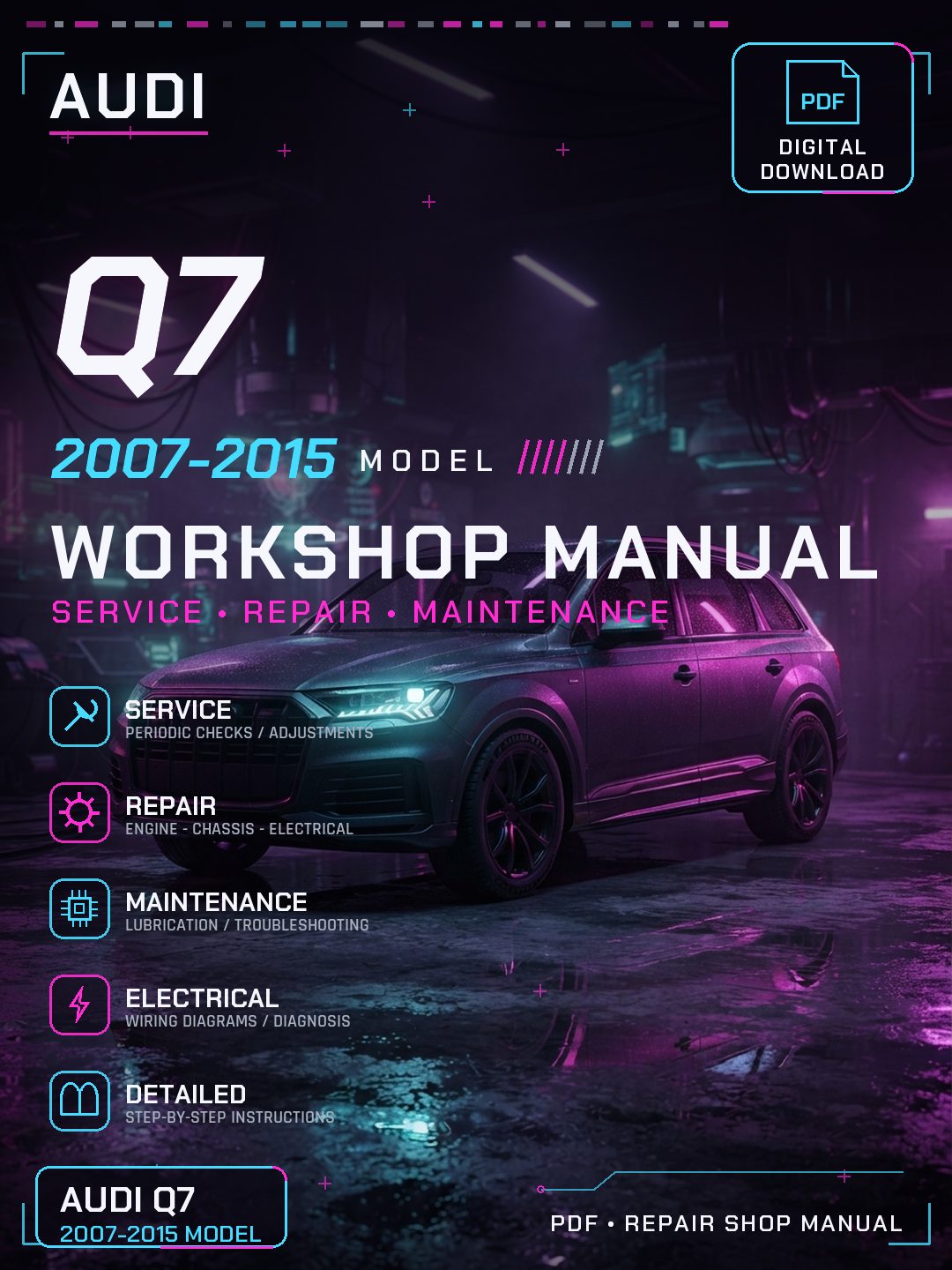 Audi Q7 2007 2008 2009 2010 2011 2015 Workshop Repair Service Manual
