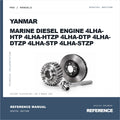 Illustrative cover for Yanmar Marine Diesel Engine 4LHA-HTP 4LHA-Htzp 4LHA-DTP 4LHA-Dtzp 4LHA-STP 4LHA-Stzp Operator's Manual. Category artwork with workshop tool; not a manual page.