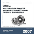 Illustrative cover for Yamaha Phazer PZ50W PZ50GTW PZ50FXW PZ50MW PZ50VTW PZ50MPW Snowmobile (2007) Workshop Service & Repair Manual. Category artwork with workshop tool; not a manual page.