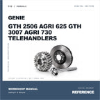 Illustrative cover for Genie GTH 2506 Agri 625 GTH 3007 Agri 730 Telehandlers Workshop Service & Repair Manual. Category artwork with workshop tool; not a manual page.
