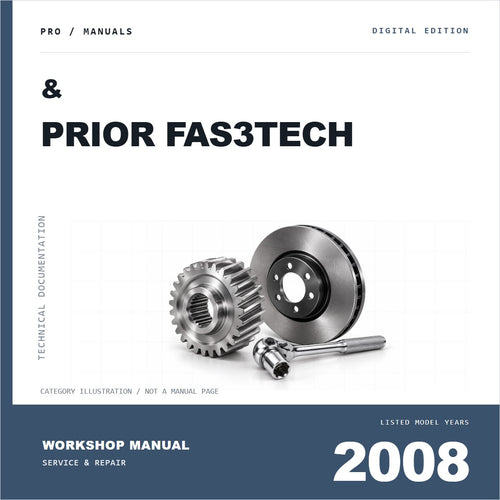 Illustrative cover for & Prior FAS3TECH (2008) Workshop Service & Repair Manual. Category artwork with workshop tool; not a manual page.