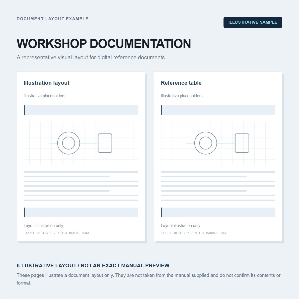 Illustrative document layout only, not a preview of the exact manual supplied. No confirmation of document contents or file format.