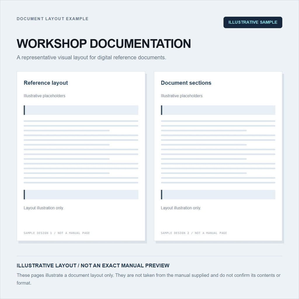 Illustrative document layout only, not a preview of the exact manual supplied. No confirmation of document contents or file format.