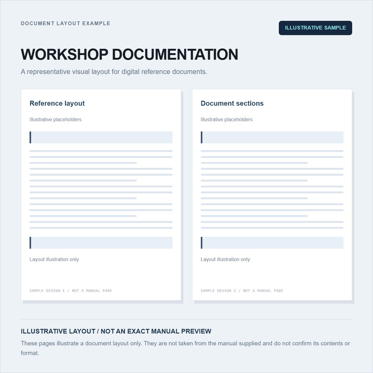 Illustrative document layout only, not a preview of the exact manual supplied. No confirmation of document contents or file format.
