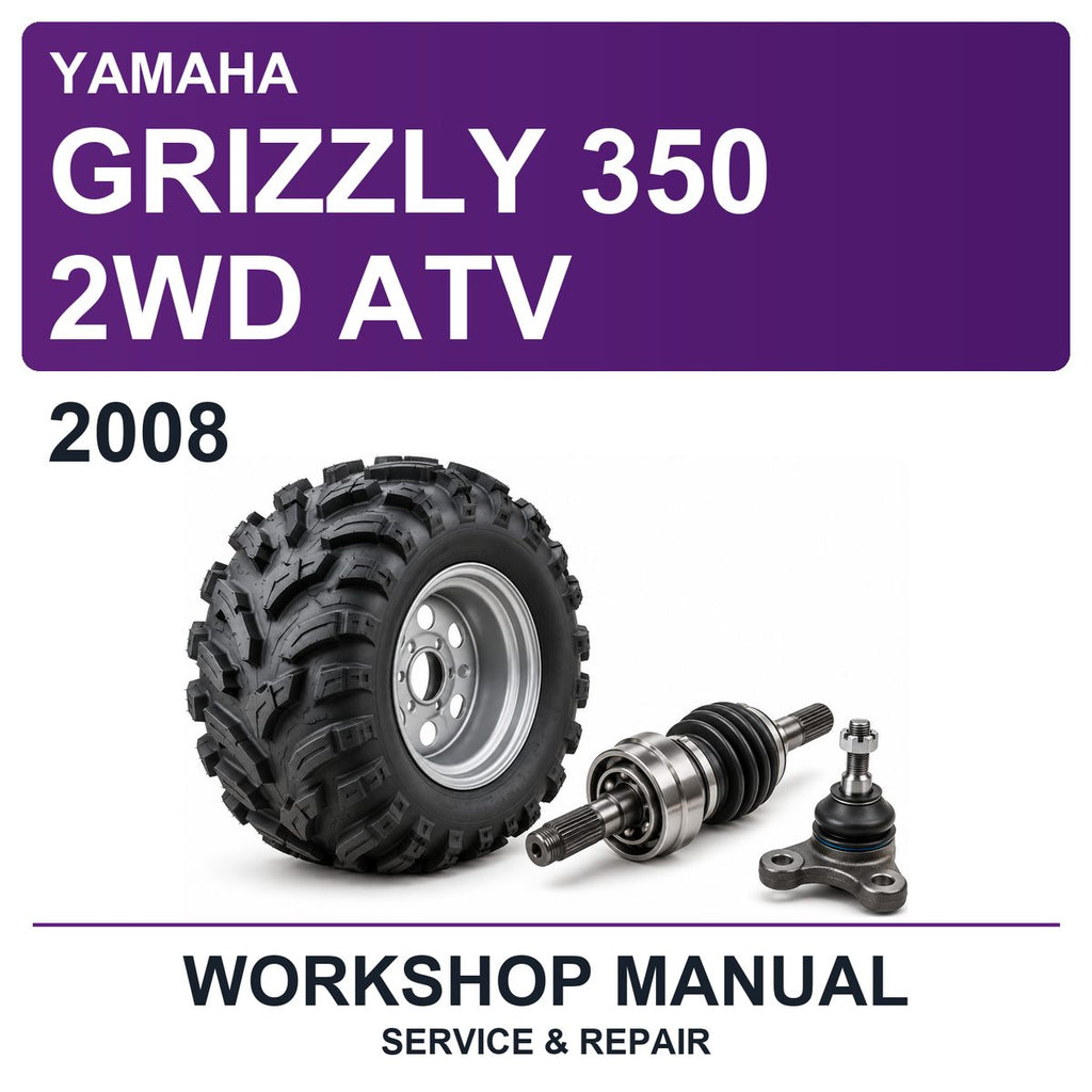 2008 Yamaha Grizzly 350 2WD ATV Workshop Service & Repair Manual