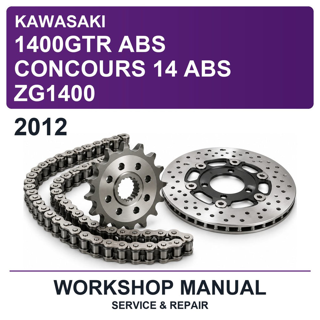 2012 Kawasaki 1400GTR ABS Concours 14 ABS ZG1400 Workshop Service & Repair Manual