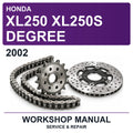 2002 Honda XL250 XL250S Degree Workshop Service & Repair Manual