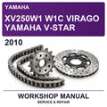 2010 Yamaha XV250W1 W1C Virago Yamaha V-Star Workshop Service & Repair Manual