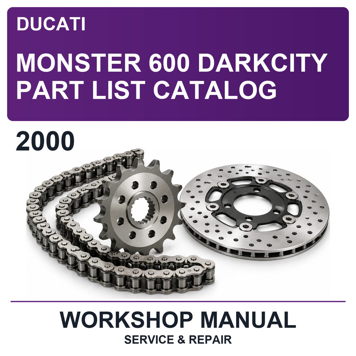 2000 Ducati Monster 600 Darkcity Part List Catalog Workshop Service & Repair Manual