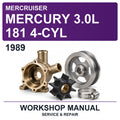 1989 Mercury Mercruiser 3.0L 181 4-CYL Workshop Service & Repair Manual