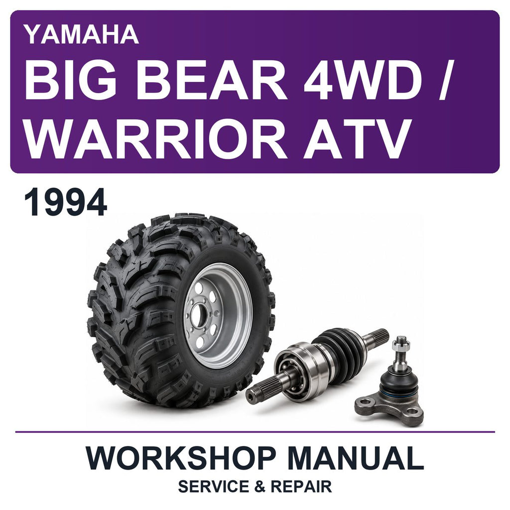 1994 Yamaha BIG Bear 4WD / Warrior ATV Workshop Service & Repair Manual