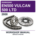2008 Kawasaki EN500 Vulcan 500 LTD Workshop Service & Repair Manual