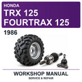 1986 Honda TRX 125 Fourtrax 125 Workshop Service & Repair Manual