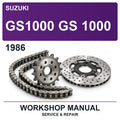 1986 Suzuki GS1000 GS 1000 Workshop Service & Repair Manual
