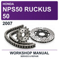 2007 Honda NPS50 Ruckus 50 Workshop Service & Repair Manual