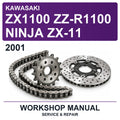 2001 Kawasaki ZX1100 ZZ-R1100 Ninja ZX-11 Workshop Service & Repair Manual