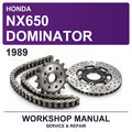 1989 Honda NX650 Dominator Workshop Service & Repair Manual