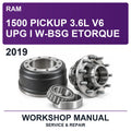 2019 Ram 1500 Pickup 3.6L V6 UPG I W-BSG Etorque Workshop Service & Repair Manual